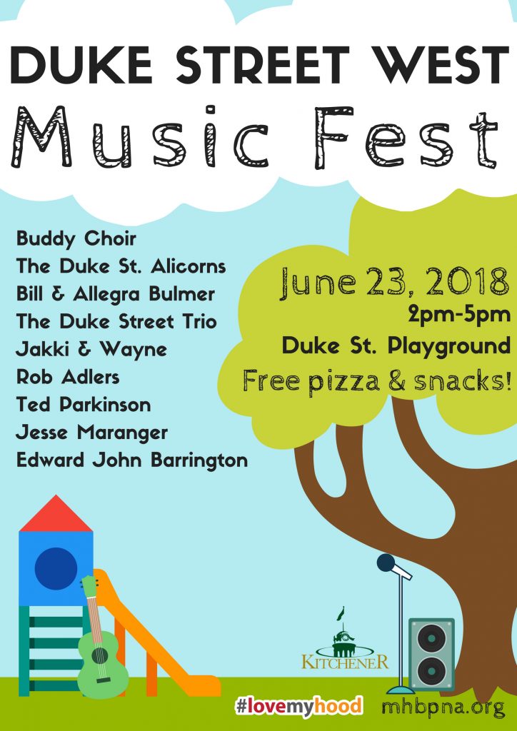 Duke St West Music Fest Poster, June 23, 2pm-5pm